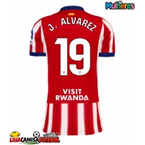 Camisa de Futebol Atletico Madrid Julian Alvarez #19 Equipamento Principal Mulheres 2026-27 Manga Curta